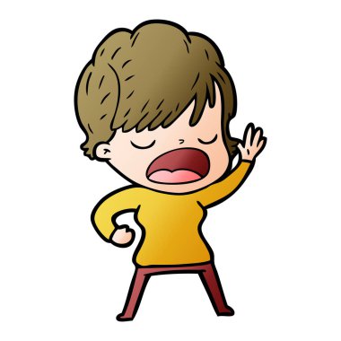 vektör çizim karikatür kadın söz