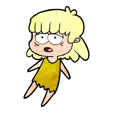 vektör çizim karikatür yorgun kadın