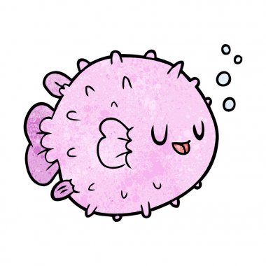 Vektör çizim karikatür blowfish