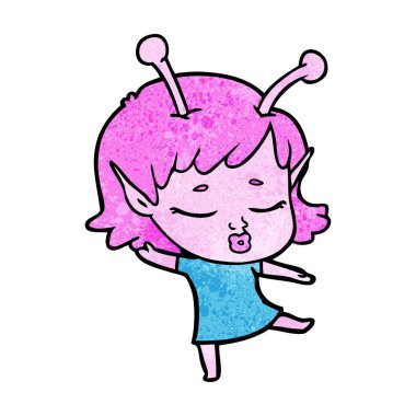 sevimli uzaylı kız çizgi film