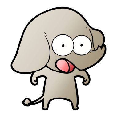 vektör çizim sevimli çizgi fil