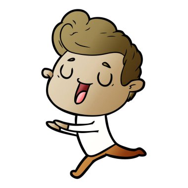 mutlu çizgi film adam vektör çizim