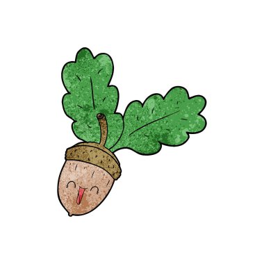 vektör çizim karikatür meşe palamudu