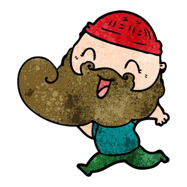 mutlu sakallı adam vektör çizim