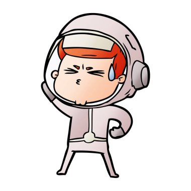 vektör çizim karikatür astronot vurguladı