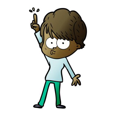 Çizgi filmdeki kadının vektör çizimi