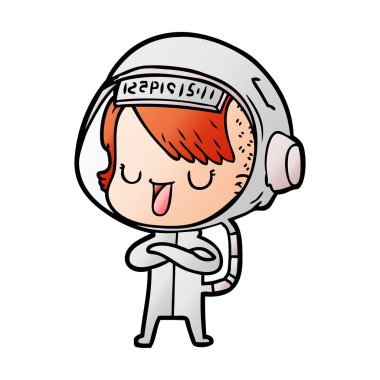 vektör çizim karikatür astronot kadın