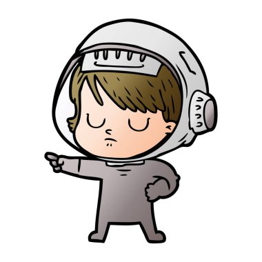 vektör çizim karikatür astronot kadın