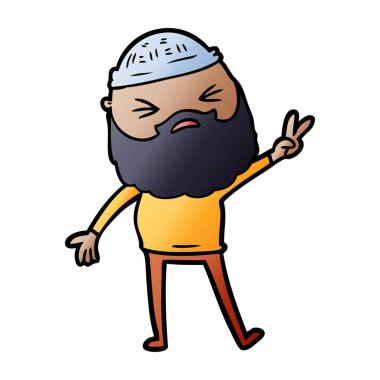 Sakallı çizgi film adamı.