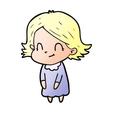 vektör çizim karikatür dostça kız