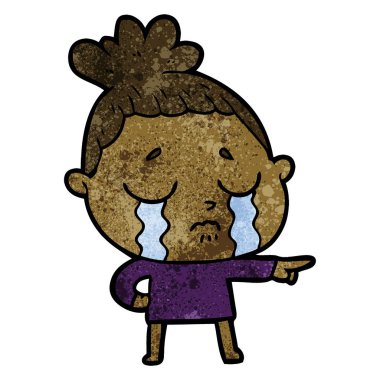 vektör çizim karikatür ağlayan kadın