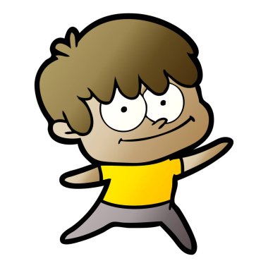 mutlu çizgi film adam vektör çizim