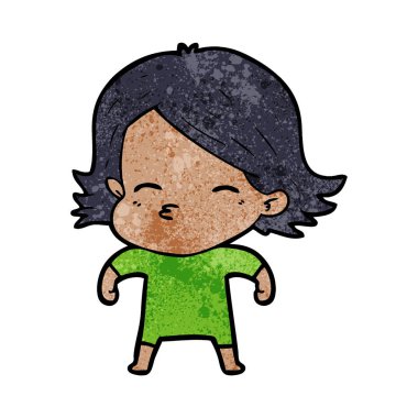 Çizgi filmdeki kadının vektör çizimi