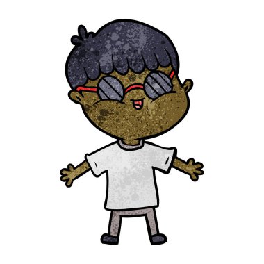 çizgi film çocuk gözlük takıyor