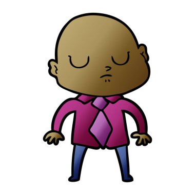 vektör çizim karikatür kel adam