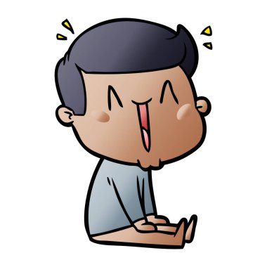 vektör çizim karikatür mutlu adam