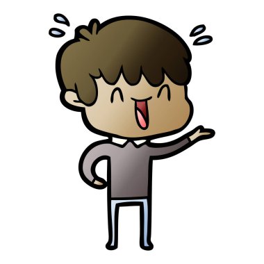 vektör çizim karikatür gülen çocuk