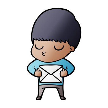 vektör çizim karikatür sakin çocuk