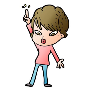 Çizgi filmdeki kadının vektör çizimi