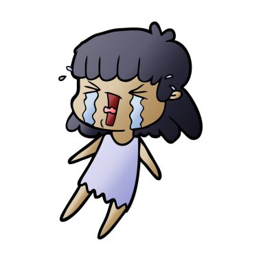 çizgi film kadın gözyaşları içinde