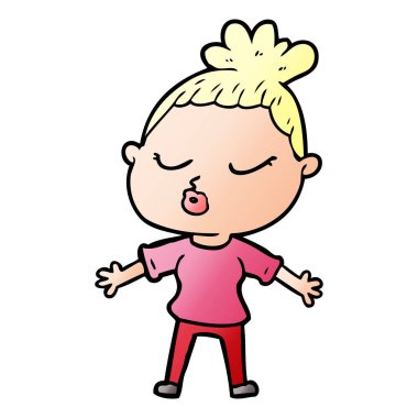 vektör çizim karikatür sakin kadın