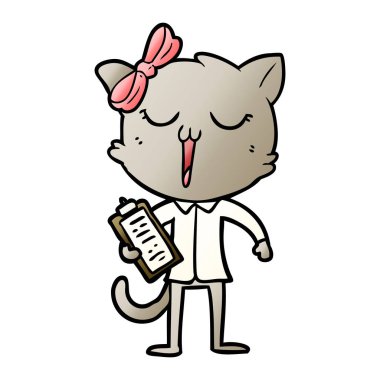 Çizgi film kedisinin vektör çizimi