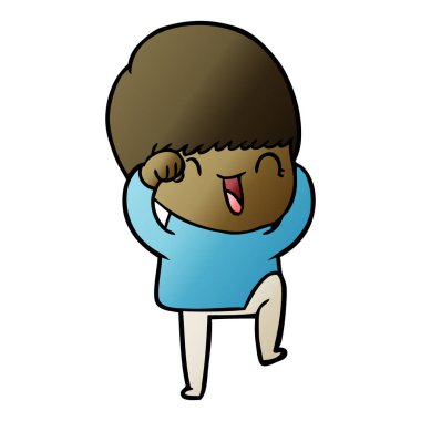 mutlu çizgi film çocuk vektör çizim