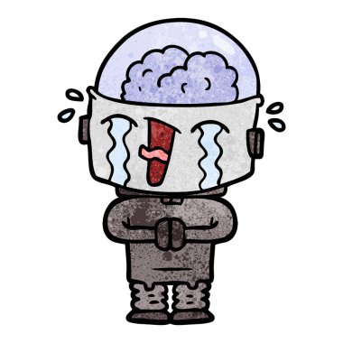 Çizgi film robotunun vektör çizimi