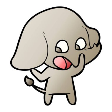 vektör çizim sevimli çizgi fil