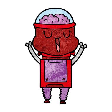mutlu karikatür robot vektör çizim