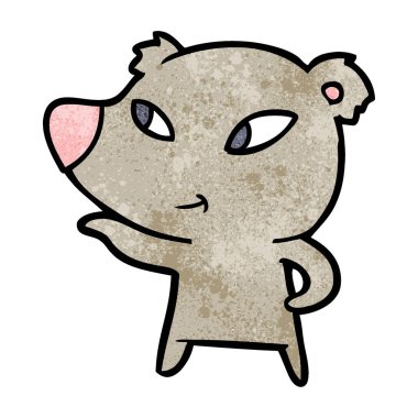 Tatlı çizgi film ayısının vektör çizimi