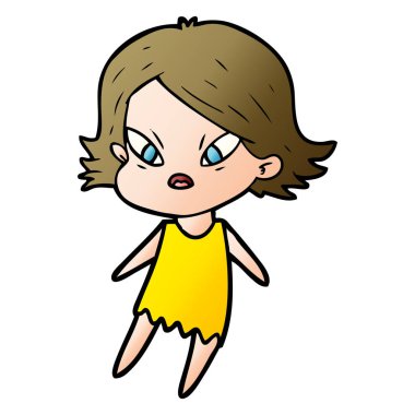 vektör çizim karikatür kadın vurguladı