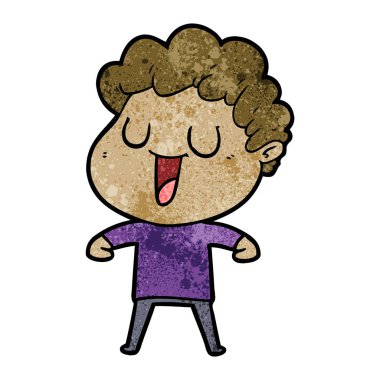 vektör çizim karikatür adam gülen