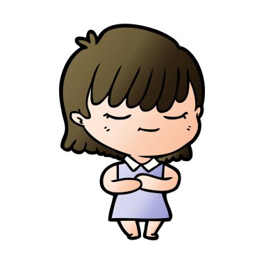 Çizgi filmdeki kadının vektör çizimi