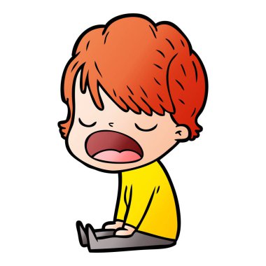 vektör çizim karikatür kadın söz