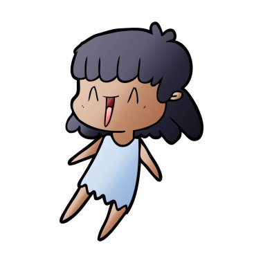 Çizgi filmdeki kadının vektör çizimi