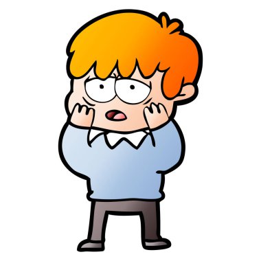 Çizgi film çocuğunun vektör çizimi