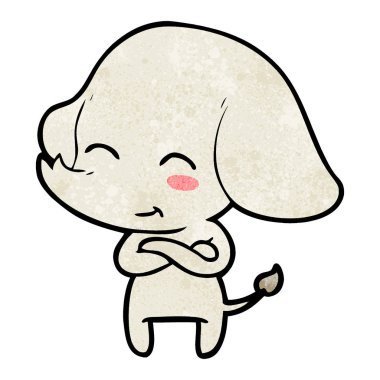 vektör çizim sevimli çizgi fil