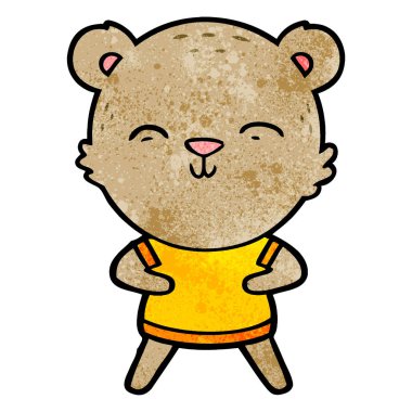 mutlu karikatür ayı vektör çizim