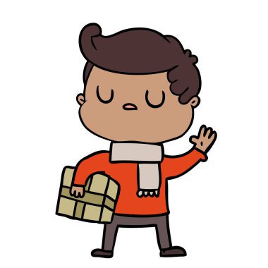 vektör çizim karikatür uzak adam