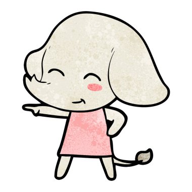 vektör çizim sevimli çizgi fil