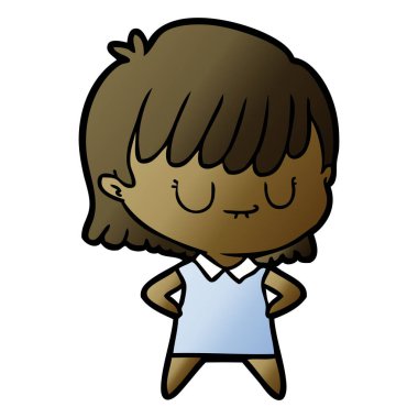 Çizgi filmdeki kadının vektör çizimi