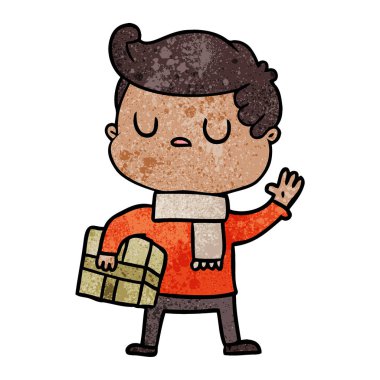 vektör çizim karikatür uzak adam