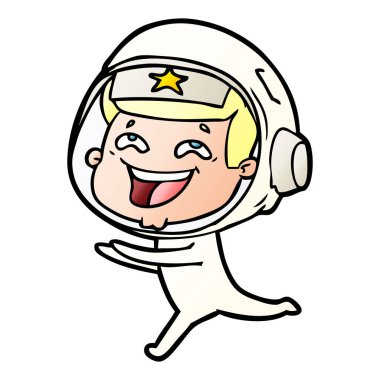 vektör çizim karikatür gülen astronot