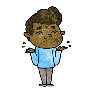 mutlu karikatür adam Shrugging