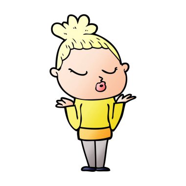 vektör çizim karikatür sakin kadın