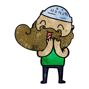 Gülen mutlu sakallı adam