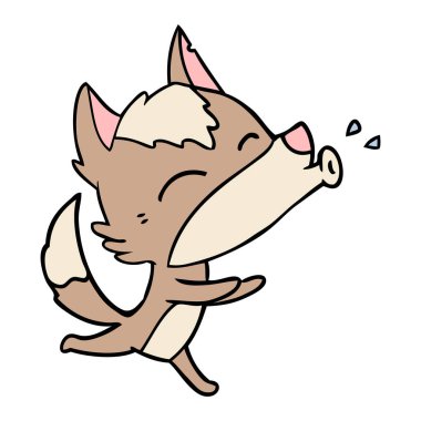 uluyan kurt karikatür, vektör çizim