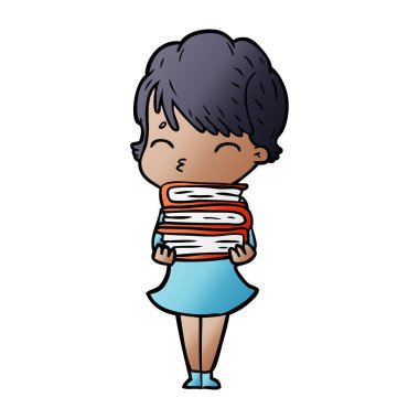 vektör çizim karikatür kadın düşünme