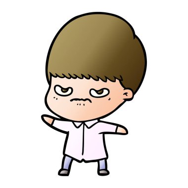 rahatsız çizgi film çocuk vektör çizim